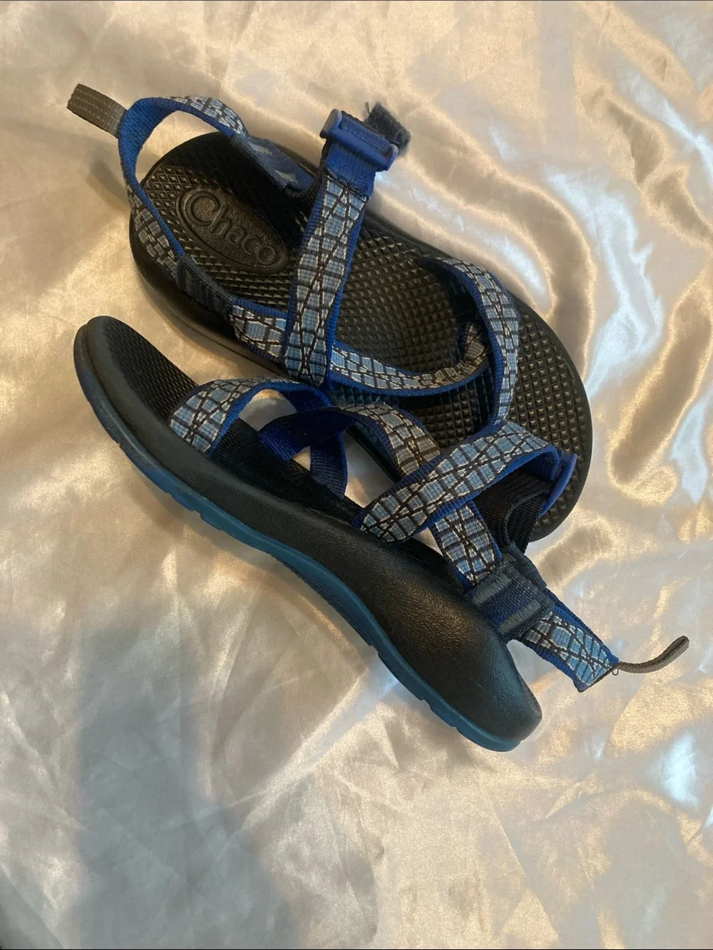Chaco Kids Blue Patterned Strap Sandals